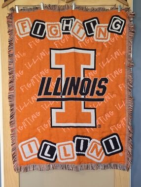 Northwest Orange, White and Black Woven Logo Throw